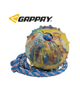 Gappay tvrda lopta (puna) na uzici Ø 7 cm x 50 cm konopa