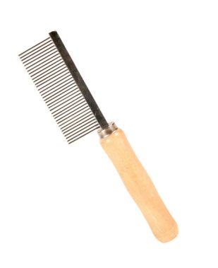 Češalj s metalnim zupcima - drvena ručka
