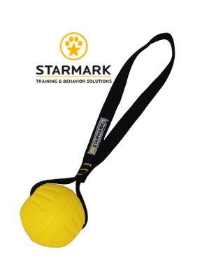 STARMARK Fetch Ball - lopta na uzici 6,5 cm (pluta u vodi) + protuklizni rukohvat