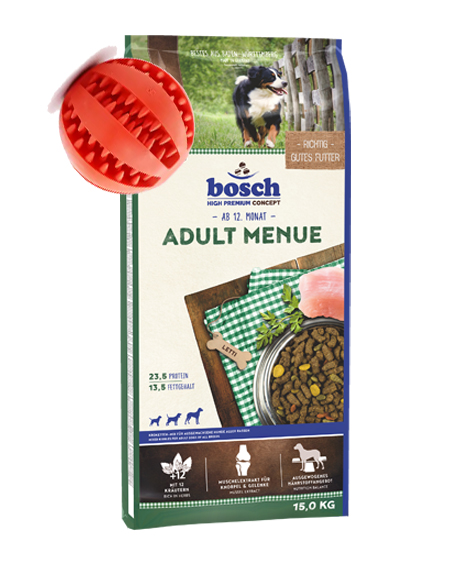 bosch Adult Menue 15 kg - za stabiliziranje crijevne flore i imuniteta + lopta 6 cm GRATIS