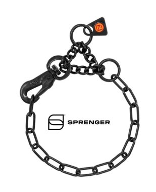 HS Sprenger podesiva poludavilica dugi članci MEDIUM + karabiner crni INOX do 20 kg
