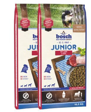 bosch Junior s janjetinom & rižom - BEZ GLUTENA & KOLOSTRUM - 2 x 15 kg