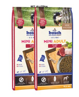 bosch MINI Adult s janjetinom & rižom - bez glutena 2 x 15 kg