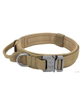 Taktička ogrlica za psa 4 cm - Veličina M/L/XL - boja pijeska