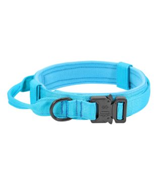Taktička ogrlica za psa 4 cm - Veličina L i XL - tirkizno plava