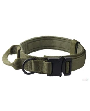 Taktička ogrlica za psa 4 cm - Veličina M/L/XL - maslinasto zelena