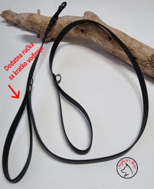 Aykon line BioThane® povodnik 19 mm - 1,5 m s dodatnom ručkom za kratko vođenje