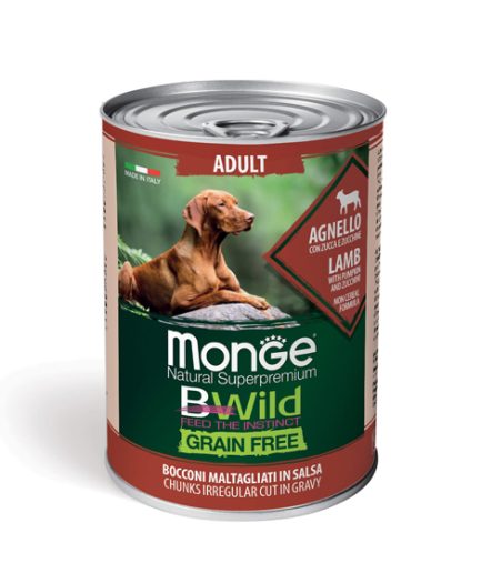 Monge BWild Grain Free Adult, janjetina s bundevom i tikvicama 400 g